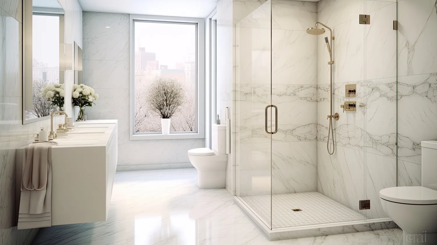 tile installation project in a residential bathroom