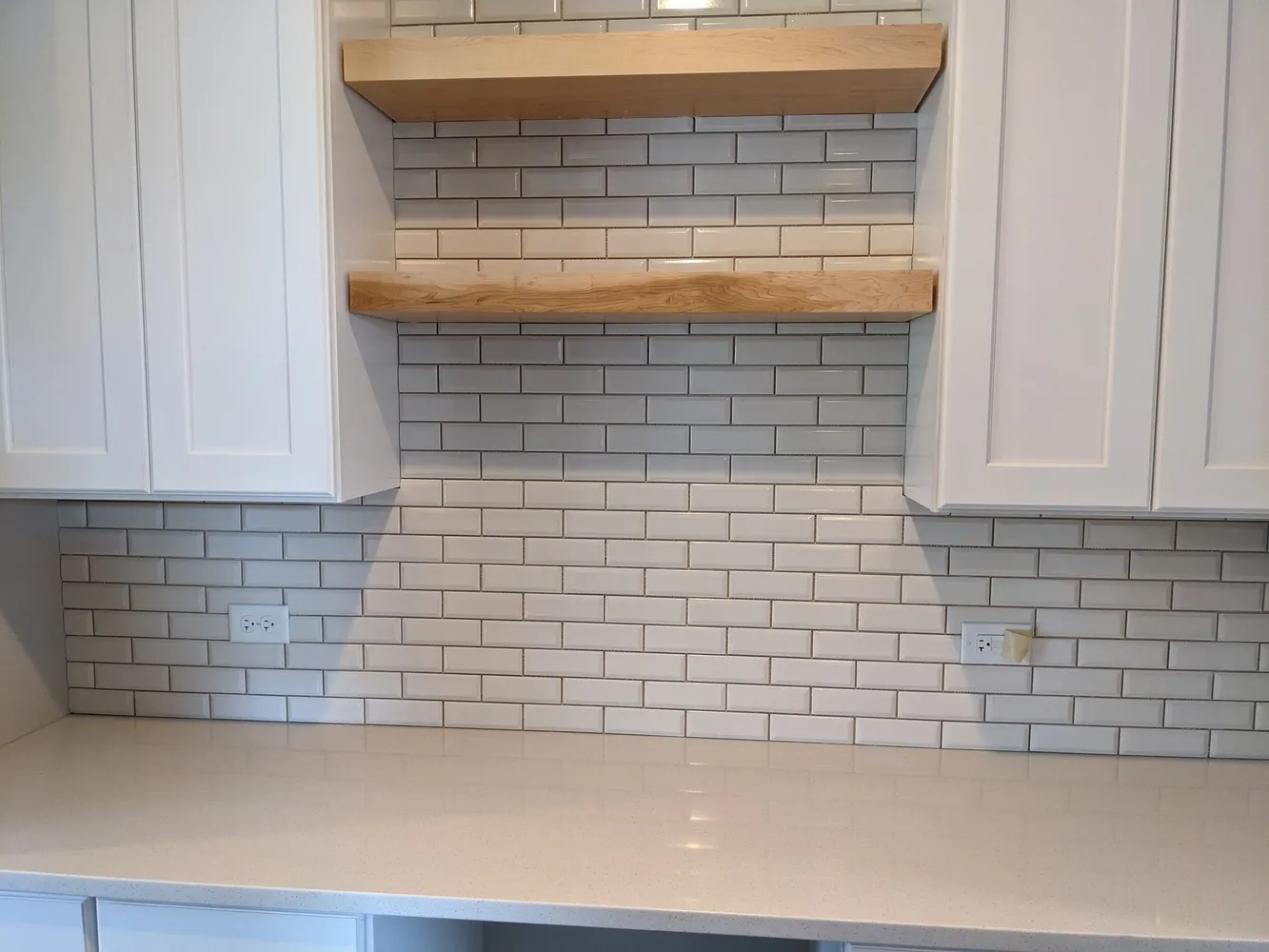 ceramic backsplash tile installation project